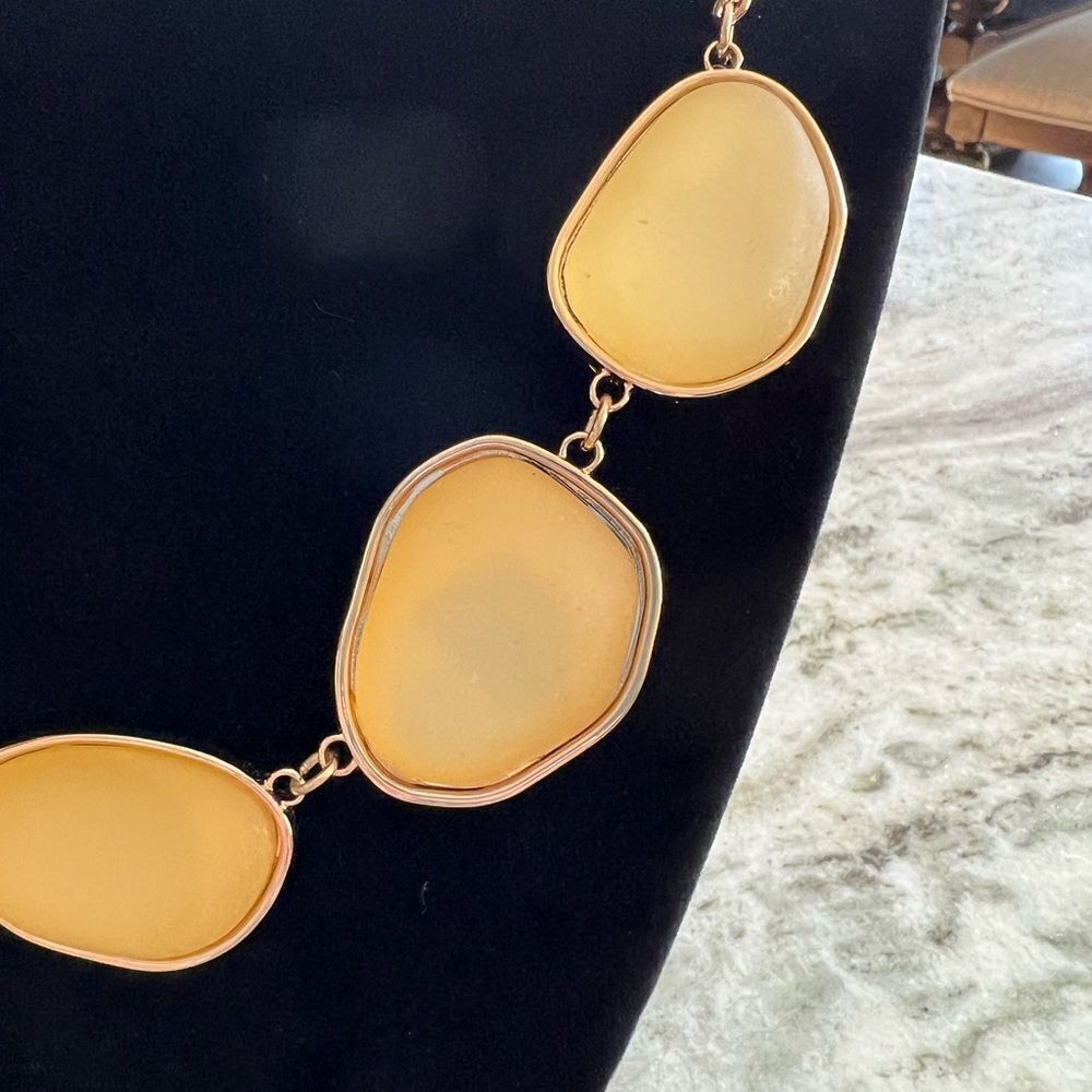 Macy’s Yellow 18” Geometric Gemstone Necklace - Picture 3 of 5